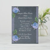 ヴィンテージブルースバラシャルボード結婚式招待状 招待状 (スタンド正面)