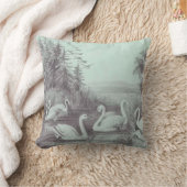 ヴィンテージブルースワンレイク クッション (ブランケット)