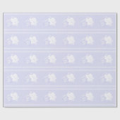 ヴィンテージブルーセレニティホワイトローズ結婚ズ ラッピングペーパー (フラット)