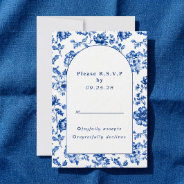 ヴィンテージブルーソフト結婚フローラ 招待状