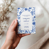 ヴィンテージブルーソフト結婚フローラ 招待状