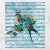 ヴィンテージブルーソングバードの楽譜 ワインラベル (シングルラベル)