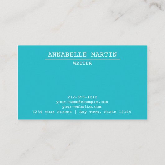 ヴィンテージブルータイプライター名刺 名刺 (裏面)