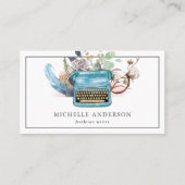 ヴィンテージブルータイプライターQRコードライター作家 名刺 (正面)