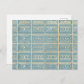 ヴィンテージブルータイルギリシャの蛇行パターン ポストカード (正面/裏面)