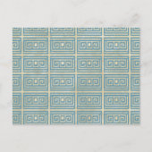 ヴィンテージブルータイルギリシャの蛇行パターン ポストカード (正面)