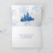 ヴィンテージブルータウンネズミコラージクリスマス シーズンカード (内部)