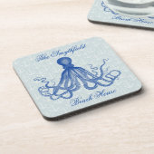 ヴィンテージブルータコいかり パーソナライズされた コースター (左側)