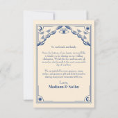 ヴィンテージブルータロットカード結婚写真ありがとう サンキューカード (裏面)