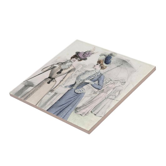 ヴィンテージブルータンファッションレビクトリアンディース タイル (側面)