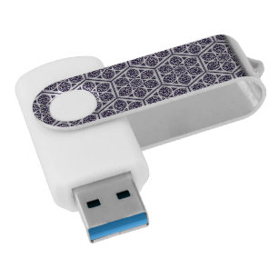 ヴィンテージブルーターキッシュロゼット幾何学東洋 USBフラッシュドライブ