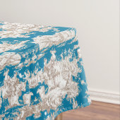 ヴィンテージブルーターコイズトイレデジュイミモノグラム テーブルクロス (インサイチュ)