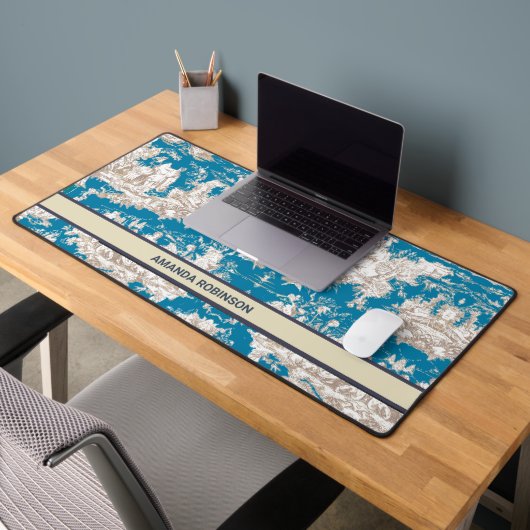 ヴィンテージブルーターコイズトイレデジュイミモノグラム デスクマット (オフィス2)
