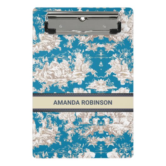 ヴィンテージブルーターコイズトイレデジュイミモノグラム ミニクリップボード (正面)