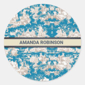 ヴィンテージブルーターコイズトイレデジュイミモノグラム ラウンドシール (正面)