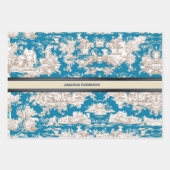 ヴィンテージブルーターコイズトイレデジュイミモノグラム ラッピングペーパーシート (正面3)