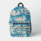 ヴィンテージブルーターコイズトイレデジュエモノグラムdopp プリントバックパック (正面)