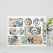 ヴィンテージブルーダマスク模様 – 4つのうちの1つ (スタンド正面)