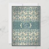ヴィンテージブルーダマスク結婚式招待状 招待状 (裏面)