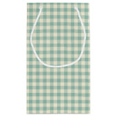 ヴィンテージブルーチェッカーボードパターカスタムン スモールペーパーバッグ (裏面)