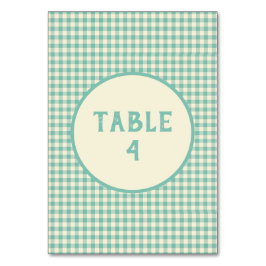 ヴィンテージブルーチェッカーボードパターカスタムン テーブルナンバー