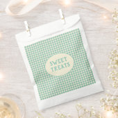 ヴィンテージブルーチェッカーボードパターカスタムン フェイバーバッグ (クリップ留めされた状態)