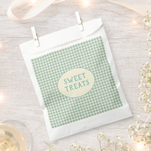 ヴィンテージブルーチェッカーボードパターカスタムン フェイバーバッグ (クリップ留めされた状態)