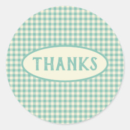 ヴィンテージブルーチェッカーボードパターカスタムン ラウンドシール