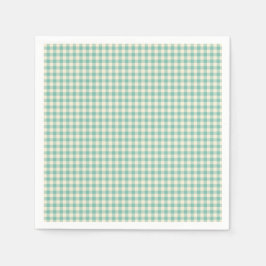 ヴィンテージブルーチェッカーボードパターン紙 スタンダードカクテルナプキン