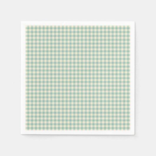 ヴィンテージブルーチェッカーボードパターン紙 スタンダードカクテルナプキン (正面)