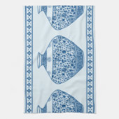 ヴィンテージブルーチノイスリージンジャージャースヴァース キッチンタオル (縦)