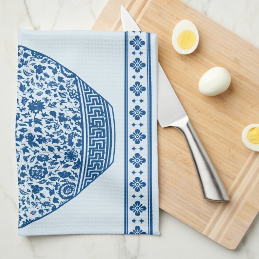 ヴィンテージブルーチノイスリージンジャージャースヴァース キッチンタオル (四つ折り)