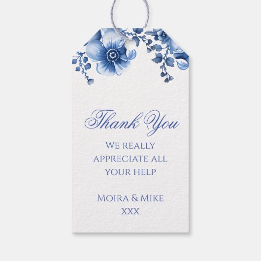 ヴィンテージブルーチフランスのノイスリーピーコックウォーター色 ギフトタグ (裏面)