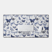 ヴィンテージブルーチョウ デスクマット (キーボード&マウス)