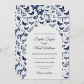 ヴィンテージブルーチョウ 招待状 (正面/裏面)