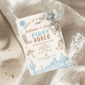 ヴィンテージブルーツインズファーストRodeo 1st誕生日 招待状
