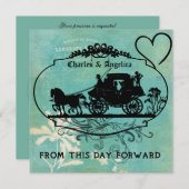 ヴィンテージブルーテイデイフォワード結婚式招待状 招待状 (正面/裏面)