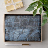 ヴィンテージブルーテクスチャビクトリアンフローラ分離 薄葉紙 (ギフト)