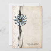 ヴィンテージブルーデイジー結婚式招待状 招待状 (裏面)