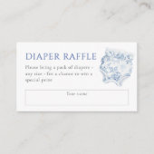 ヴィンテージブルートイルボーイ赤ちゃんシャワーおむつラッフル エンクロージャーカード (正面)
