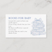 ヴィンテージブルートイルボーイ赤ちゃんシャワーベビー本 エンクロージャーカード (正面)