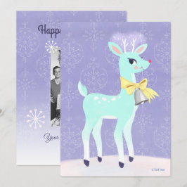 ヴィンテージブルートナカイパーソナライズされたフラットカード シーズンカード