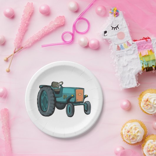 ヴィンテージブルートラクターファームライフ ペーパープレート (パーティー)