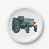ヴィンテージブルートラクターファームライフ ペーパープレート (正面)