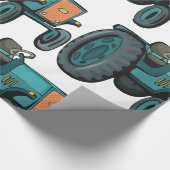 ヴィンテージブルートラクターファームライフ ラッピングペーパー (角)