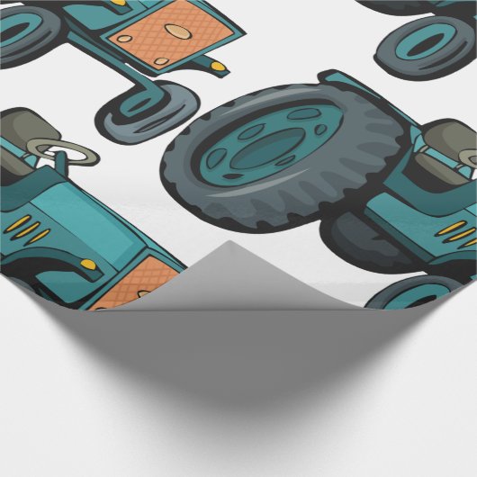 ヴィンテージブルートラクターファームライフ ラッピングペーパー (角)