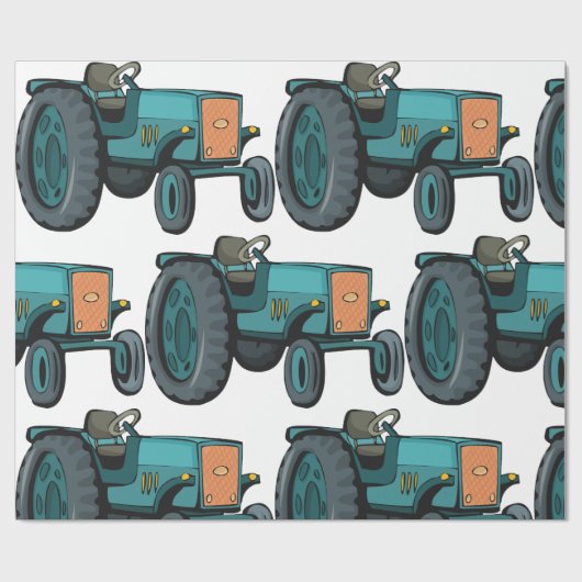 ヴィンテージブルートラクターファームライフ ラッピングペーパー (フラット)