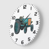 ヴィンテージブルートラクターファームライフ ラージ壁時計 (傾斜)