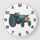 ヴィンテージブルートラクターファームライフ ラージ壁時計 (正面)