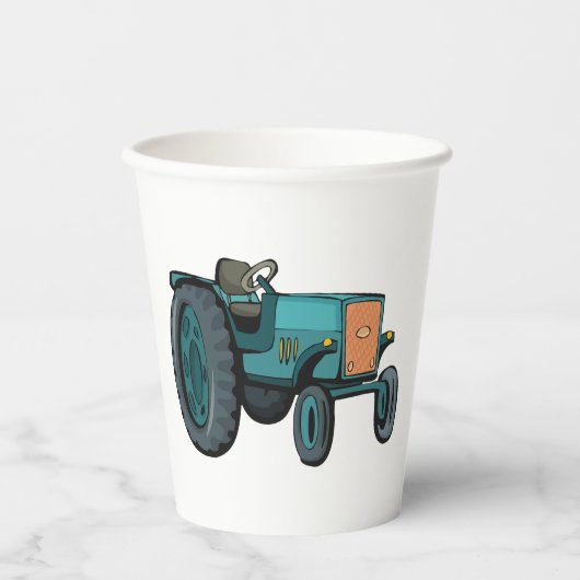ヴィンテージブルートラクターファームライフ 紙コップ (正面)